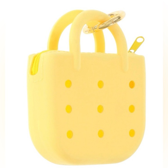 Mini Tote Bag Keychain-Yellow - Picture 2 of 2